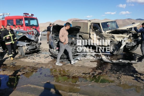 تصادف سه دستگاه ماشین در جاده بوکان_سقز